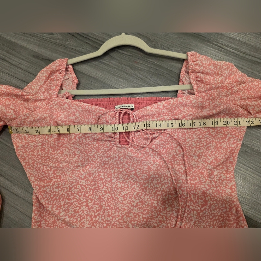 Abercrombie & Fitch Peasant Sleeve Smock Top Ditsy Floral Print A&F XL - Picture 10 of 12